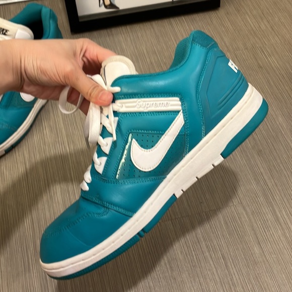 Nike Supreme x Air Force 2 Low Teal sneakers in teal green color Size 10.5 - Picture 5 of 12